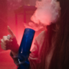 Woman smoking bong